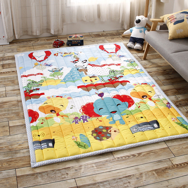 Classic Kids Room Rug Multi Colored Cartoon Print Carpet Polypropylene Easy Care Machine Washable Rug Yellow 4'9" x 6'5" Clearhalo 'Area Rug' 'Rug' 2244967