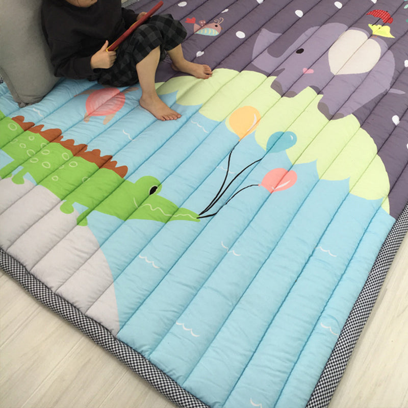 Classic Kids Room Rug Multi Colored Cartoon Print Carpet Polypropylene Easy Care Machine Washable Rug Dark Gray 4'9" x 6'5" Clearhalo 'Area Rug' 'Rug' 2244968