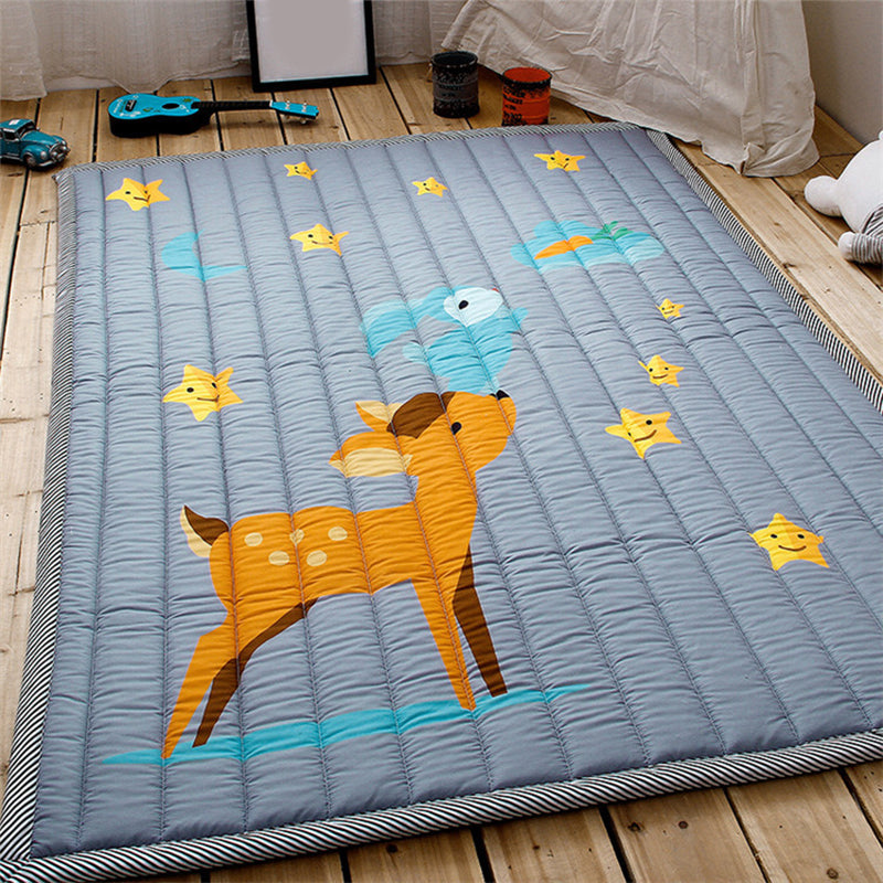 Classic Kids Room Rug Multi Colored Cartoon Print Carpet Polypropylene Easy Care Machine Washable Rug Yellow-Red 4'9" x 6'5" Clearhalo 'Area Rug' 'Rug' 2244970