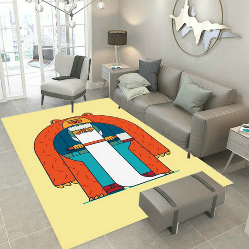 Designer Room Decor Rug Multi Color Fairy Tale Print Carpet Polyster Non-Slip Backing Pet Friendly Rug Orange Red Clearhalo 'Area Rug' 'Rug' 2244979