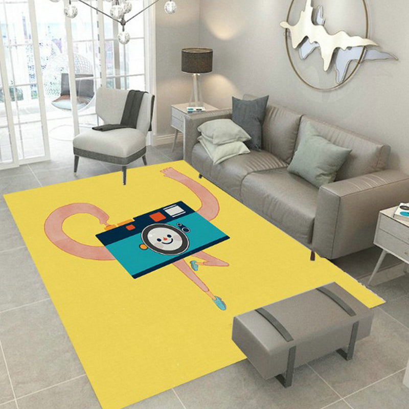 Designer Room Decor Rug Multi Color Fairy Tale Print Carpet Polyster Non-Slip Backing Pet Friendly Rug Yellow Clearhalo 'Area Rug' 'Rug' 2244983