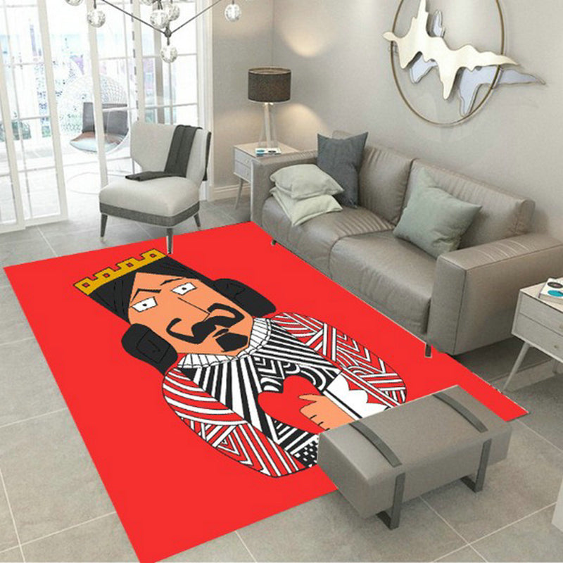 Designer Room Decor Rug Multi Color Fairy Tale Print Carpet Polyster Non-Slip Backing Pet Friendly Rug Red Clearhalo 'Area Rug' 'Rug' 2244986