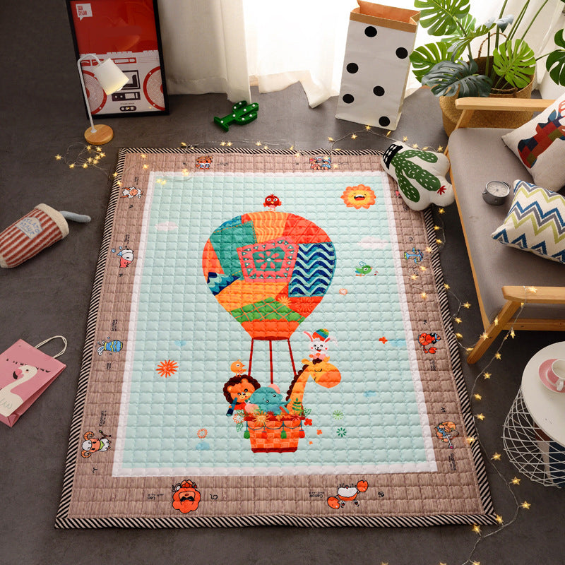 Multi Color Relaxing Rug Synthetics Cartoon Print Area Carpet Easy Care Pet Friendly Indoor Rug for Kids Room Green 4'9" x 6'5" Clearhalo 'Area Rug' 'Rug' 2245024