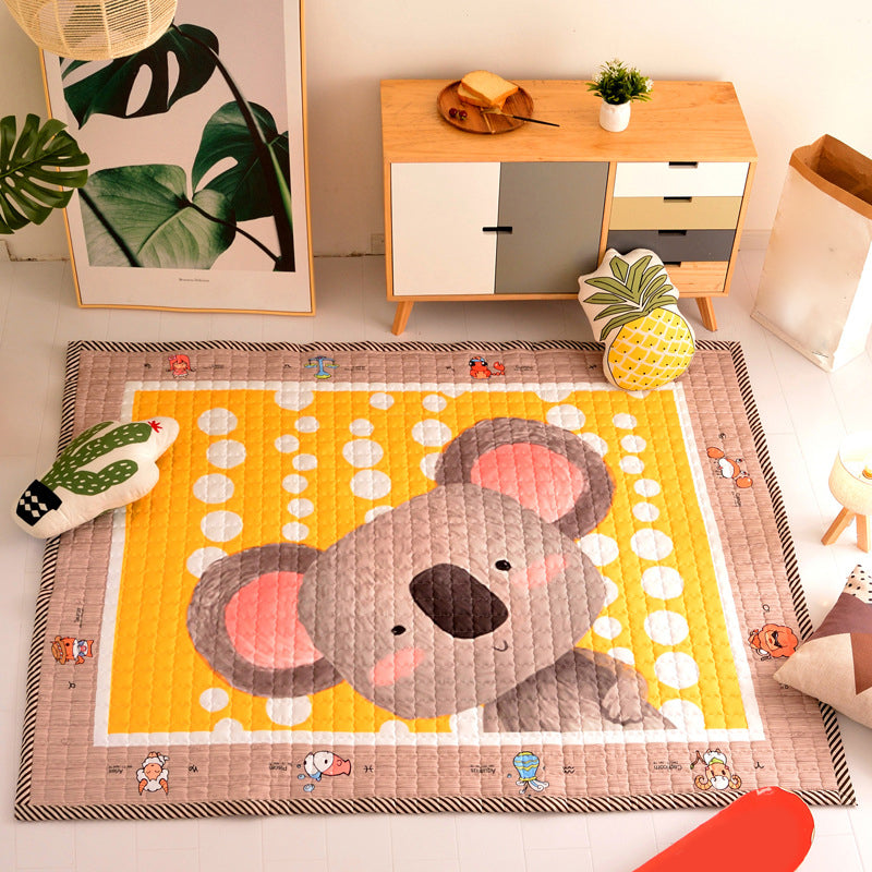Multi Color Relaxing Rug Synthetics Cartoon Print Area Carpet Easy Care Pet Friendly Indoor Rug for Kids Room Yellow 4'9" x 6'5" Clearhalo 'Area Rug' 'Rug' 2245025