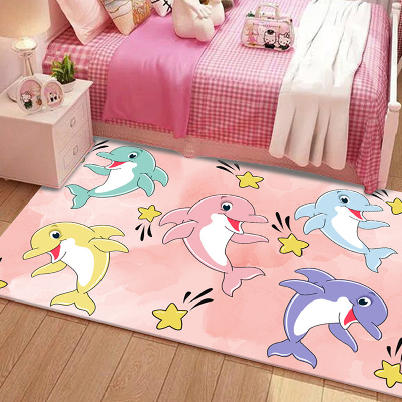 Lovely Childrens Room Rug Multi Color Cartoon Pattern Area Carpet Non-Slip Backing Easy Care Indoor Rug Nude Pink Clearhalo 'Area Rug' 'Rug' 2245045