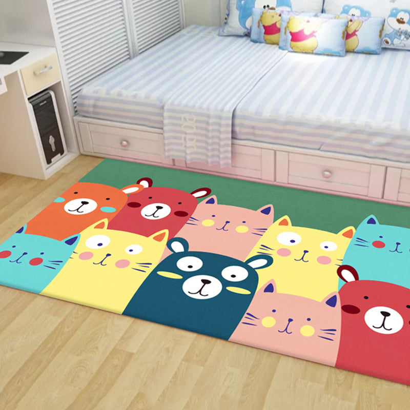 Lovely Childrens Room Rug Multi Color Cartoon Pattern Area Carpet Non-Slip Backing Easy Care Indoor Rug Green Clearhalo 'Area Rug' 'Rug' 2245053