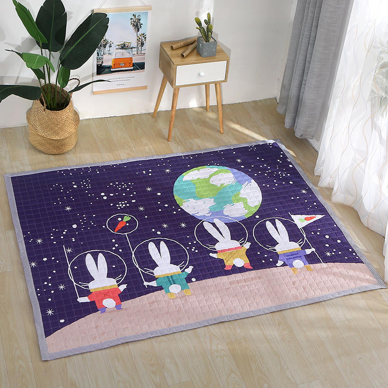 Simple Multi Color Modern Rug Polypropylene Cartoon Carpet Pet Friendly Easy Care Rug for Childrens Navy 4'9" x 6'5" Clearhalo 'Area Rug' 'Rug' 2245059