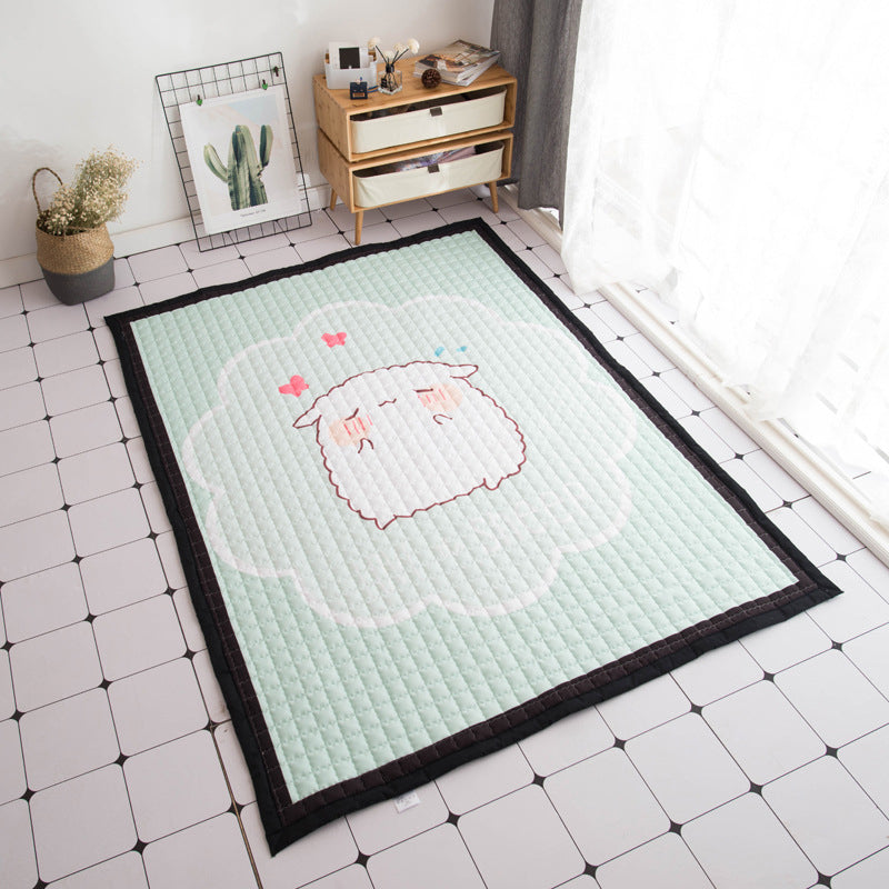 Simple Multi Color Modern Rug Polypropylene Cartoon Carpet Pet Friendly Easy Care Rug for Childrens Green 4'9" x 6'5" Clearhalo 'Area Rug' 'Rug' 2245061