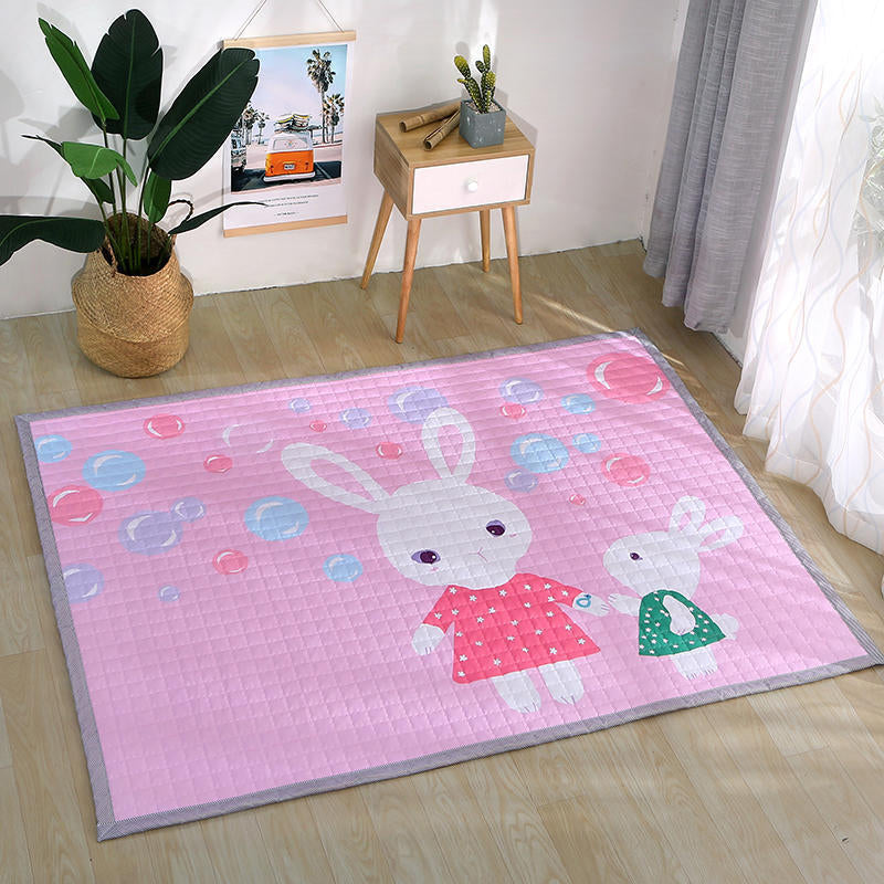 Simple Multi Color Modern Rug Polypropylene Cartoon Carpet Pet Friendly Easy Care Rug for Childrens Dark Pink 4'9" x 6'5" Clearhalo 'Area Rug' 'Rug' 2245062