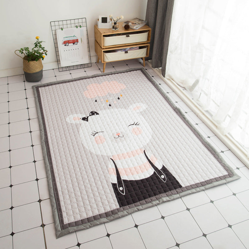 Simple Multi Color Modern Rug Polypropylene Cartoon Carpet Pet Friendly Easy Care Rug for Childrens Grey 4'9" x 6'5" Clearhalo 'Area Rug' 'Rug' 2245065