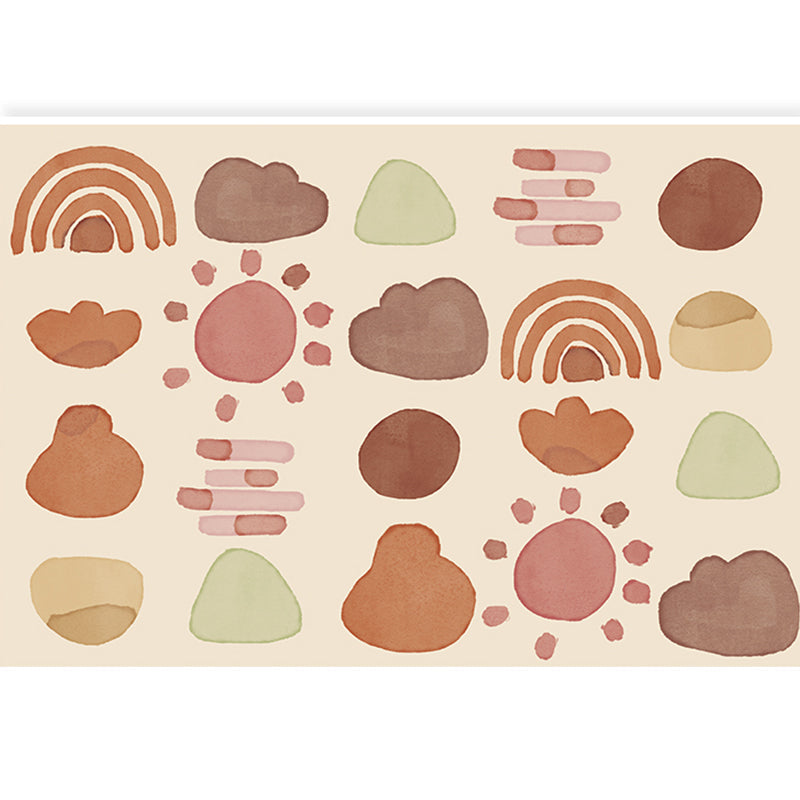 Lovely Kids Room Rug Multi Color Cartoon Pattern Carpet Polyster Anti-Slip Stain-Resistant Rug Light Brown Clearhalo 'Area Rug' 'Rug' 2245094