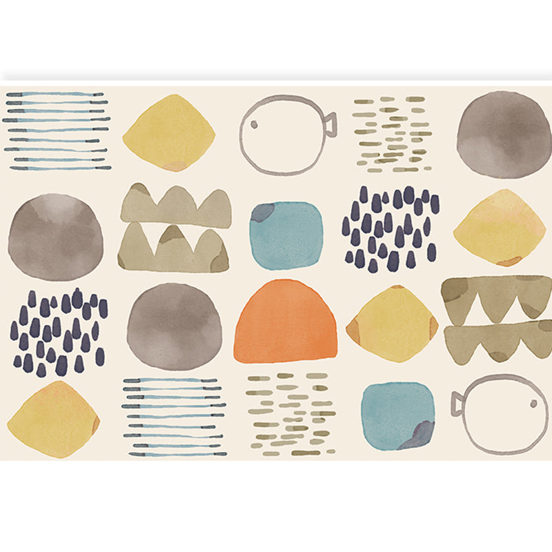 Lovely Kids Room Rug Multi Color Cartoon Pattern Carpet Polyster Anti-Slip Stain-Resistant Rug Beige Clearhalo 'Area Rug' 'Rug' 2245100