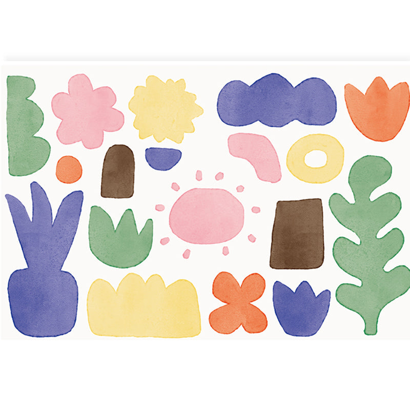 Lovely Kids Room Rug Multi Color Cartoon Pattern Carpet Polyster Anti-Slip Stain-Resistant Rug Blue Clearhalo 'Area Rug' 'Rug' 2245103