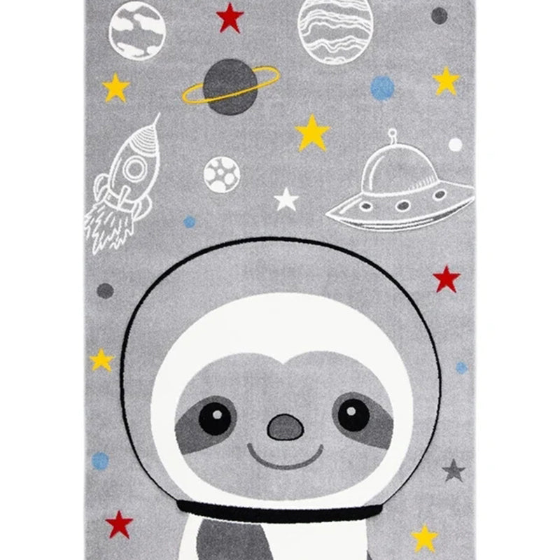 Lovely Childrens Room Rug Multi-Color Cartoon Printed Carpet Polyster Pet Friendly Machine Washable Indoor Rug Silver Gray Clearhalo 'Area Rug' 'Rug' 2245113