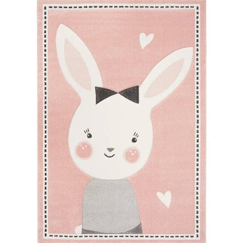 Lovely Childrens Room Rug Multi-Color Cartoon Printed Carpet Polyster Pet Friendly Machine Washable Indoor Rug Pink Clearhalo 'Area Rug' 'Rug' 2245114