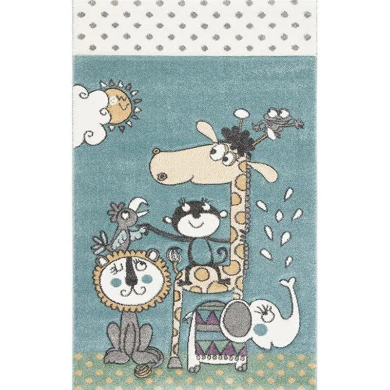 Lovely Childrens Room Rug Multi-Color Cartoon Printed Carpet Polyster Pet Friendly Machine Washable Indoor Rug Green Clearhalo 'Area Rug' 'Rug' 2245116