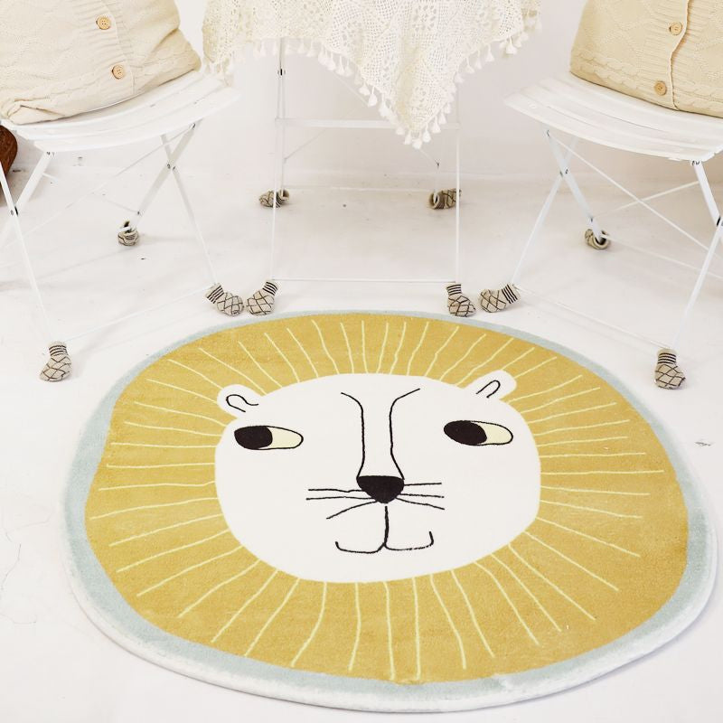 Natural Bedroom Rug Multicolor Cartoon Print Rug Polypropylene Anti-Slip Machine Washable Carpet Yellow Clearhalo 'Area Rug' 'Rug' 2245148