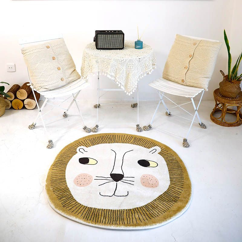 Natural Bedroom Rug Multicolor Cartoon Print Rug Polypropylene Anti-Slip Machine Washable Carpet Light Brown Clearhalo 'Area Rug' 'Rug' 2245153