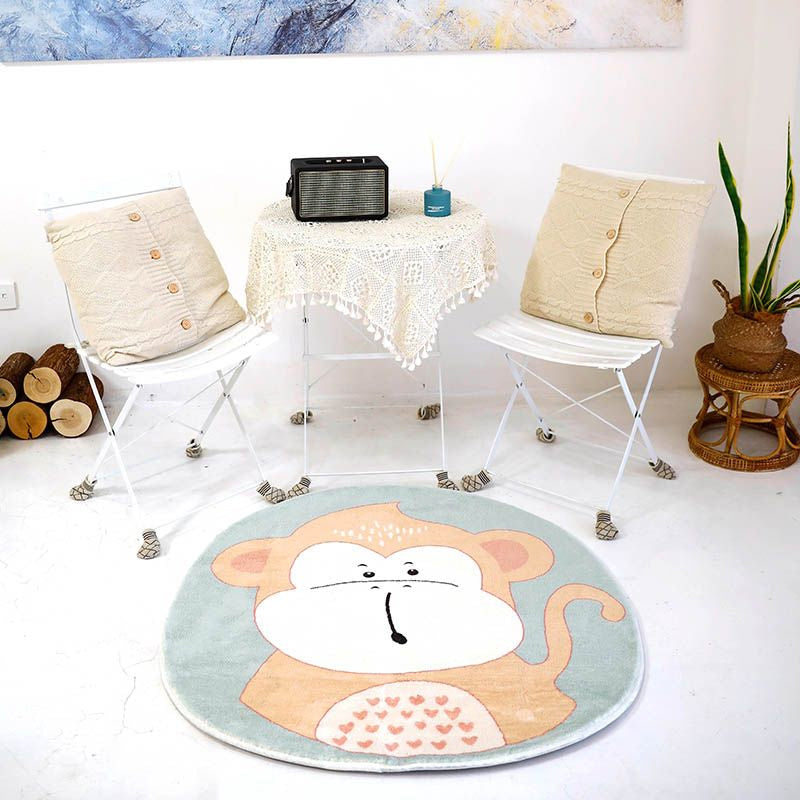 Natural Bedroom Rug Multicolor Cartoon Print Rug Polypropylene Anti-Slip Machine Washable Carpet Sky Blue Clearhalo 'Area Rug' 'Rug' 2245158