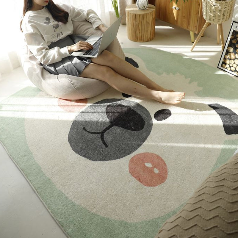 Natural Bedroom Rug Multicolor Cartoon Print Rug Polypropylene Anti-Slip Machine Washable Carpet Light Green Clearhalo 'Area Rug' 'Rug' 2245159