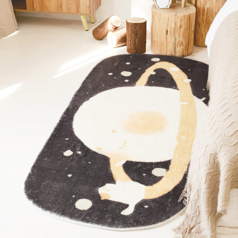 Multi Colored Relaxing Rug Synthetics Space Print Area Carpet Non-Slip Machine Washable Rug for Childrens Room White Clearhalo 'Area Rug' 'Rug' 2245213