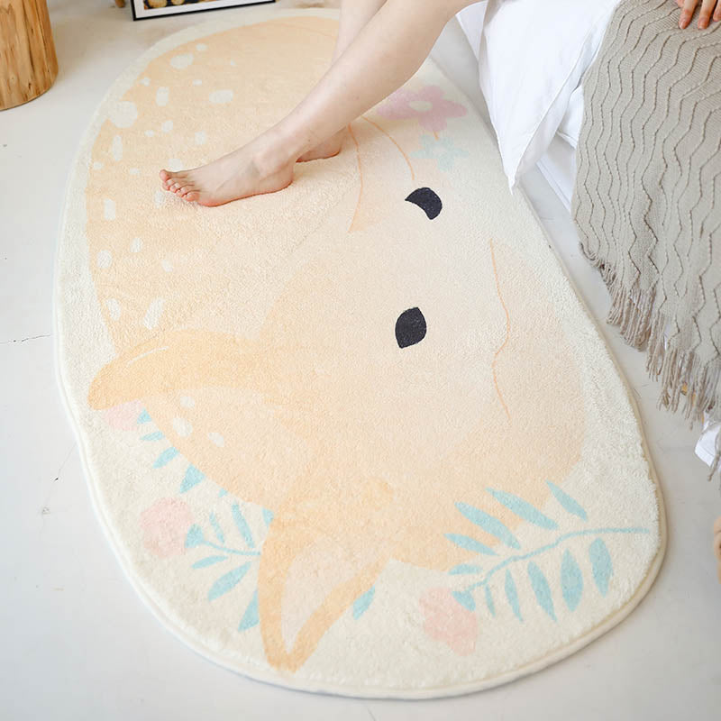 Novelty Shape Cartoon Rug Multi Color Cute Area Carpet Polyster Anti-Slip Backing Pet Friendly Rug for Kids Pink-Orange Clearhalo 'Area Rug' 'Rug' 2245221