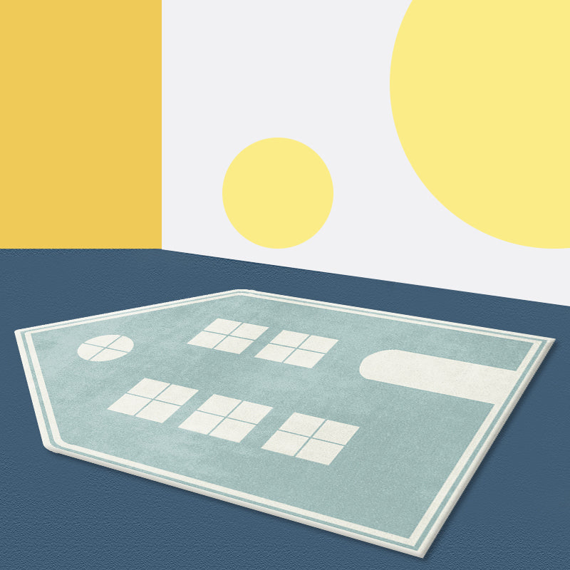 Irregular Shape Cartoon Rug Multicolor Funky Area Rug Synthetics Pet Friendly Anti-Slip Backing Rug for Room Blue Clearhalo 'Area Rug' 'Rug' 2245232