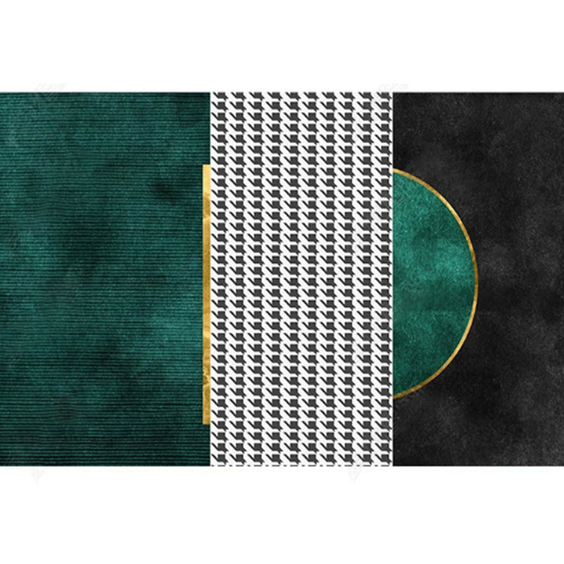 Luxury Living Room Rug Multi Colored Geo Printed Indoor Rug Polypropylene Non-Slip Pet Friendly Carpet Green-Black Clearhalo 'Area Rug' 'Rug' 2245248