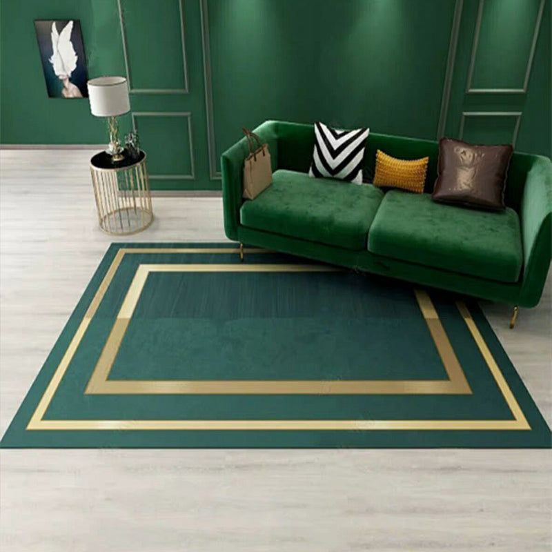 Luxury Living Room Rug Multi Colored Geo Printed Indoor Rug Polypropylene Non-Slip Pet Friendly Carpet Dark Green Clearhalo 'Area Rug' 'Rug' 2245250