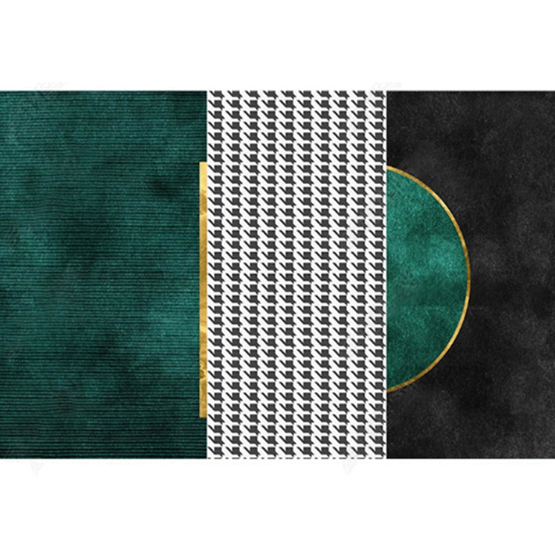 Multi-Color Decoration Rug Modern Geometric Area Carpet Polyster Non-Slip Pet Friendly Rug Dark Green Clearhalo 'Area Rug' 'Rug' 2245258