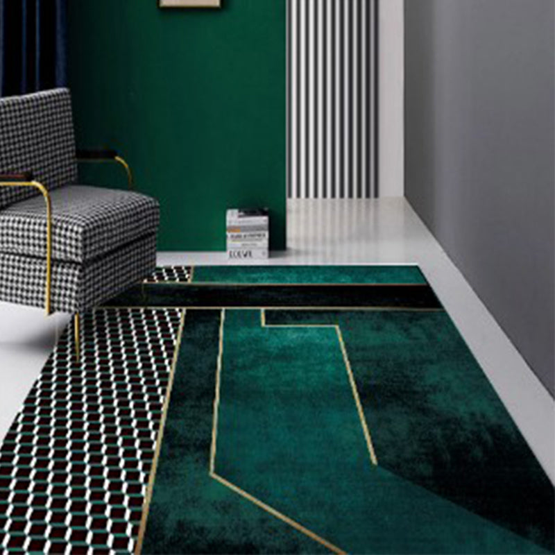 Multi-Color Decoration Rug Modern Geometric Area Carpet Polyster Non-Slip Pet Friendly Rug Pea Green Clearhalo 'Area Rug' 'Rug' 2245264
