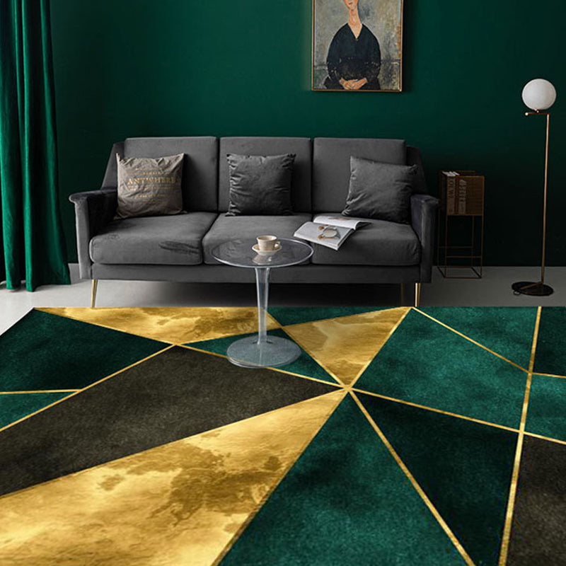 Contemporary Geometric Print Rug Multi Color Polypropylene Carpet Anti-Slip Backing Machine Washable Rug for Parlor Gold-Black Clearhalo 'Area Rug' 'Rug' 2245266