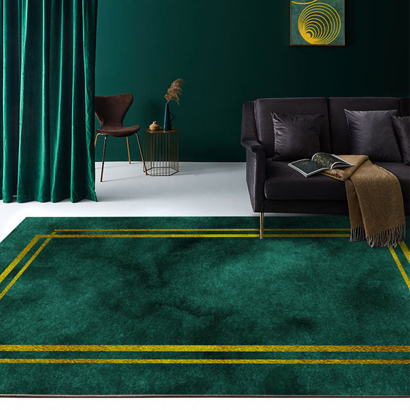 Contemporary Geometric Print Rug Multi Color Polypropylene Carpet Anti-Slip Backing Machine Washable Rug for Parlor Green Clearhalo 'Area Rug' 'Rug' 2245268