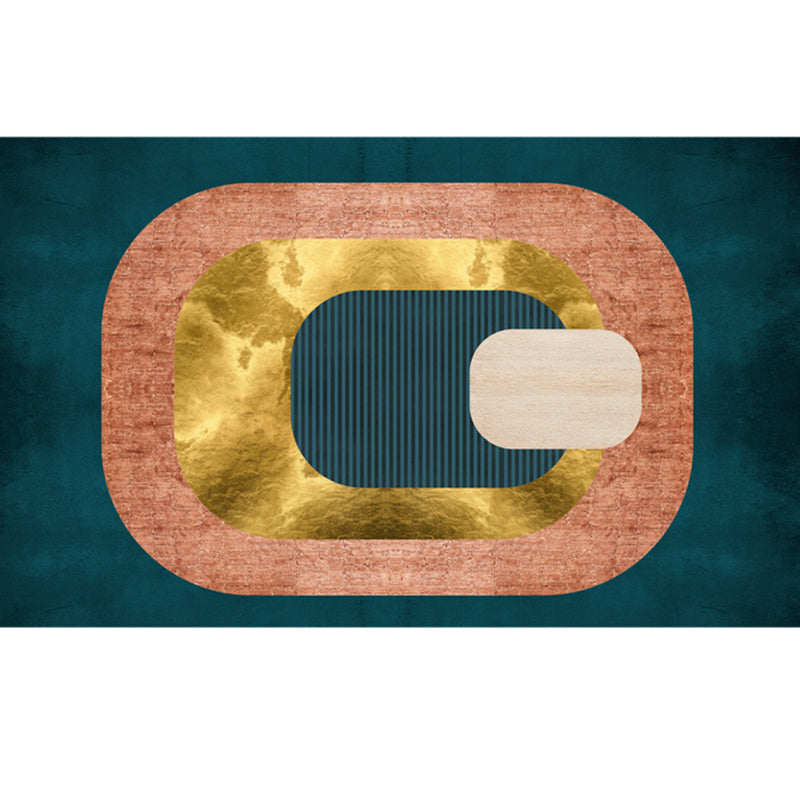 Funky Living Room Rug Multi-Color Geometric Print Carpet Polypropylene Pet Friendly Washable Rug Aqua Clearhalo 'Area Rug' 'Rug' 2245283