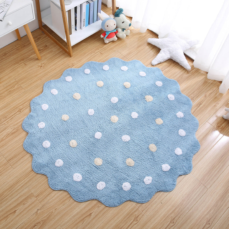 Simple Calming Rug Multi Colored Polka Dot Print Area Carpet Pet Friendly Non-Slip Backing Rug for Bedroom Blue 3'11" x 3'11" Clearhalo 'Area Rug' 'Rug' 2245406