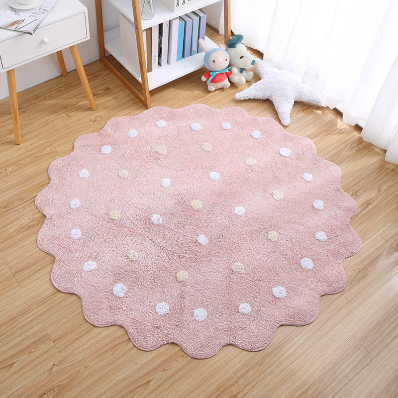 Simple Calming Rug Multi Colored Polka Dot Print Area Carpet Pet Friendly Non-Slip Backing Rug for Bedroom Pink 3'11" x 3'11" Clearhalo 'Area Rug' 'Rug' 2245407