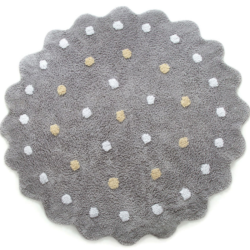 Simple Calming Rug Multi Colored Polka Dot Print Area Carpet Pet Friendly Non-Slip Backing Rug for Bedroom Grey 3'11" x 3'11" Clearhalo 'Area Rug' 'Rug' 2245409