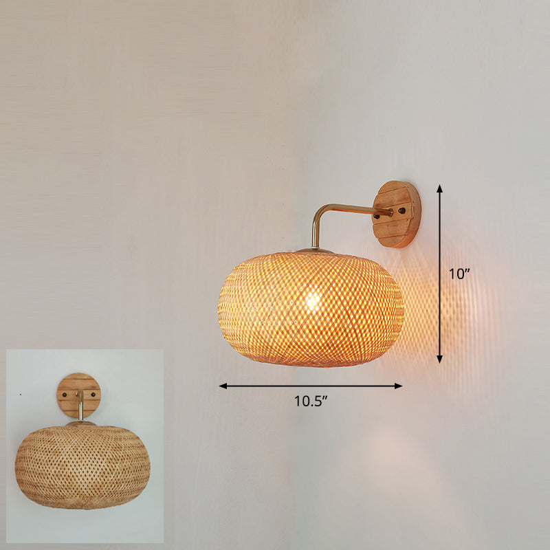 Handmade Wall Mount Light Modern Bamboo Single Wood Wall Light Fixture for Corridor Wood Z Clearhalo 'Wall Lamps & Sconces' 'Wall Lights' Lighting' 2245476