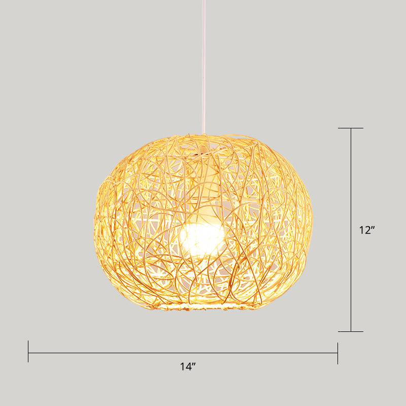 Wood Handcrafted Suspension Lighting Minimalist Single Bamboo Pendant Ceiling Light Wood B Clearhalo 'Ceiling Lights' 'Pendant Lights' 'Pendants' Lighting' 2245579_277fda0c-997a-4faf-aaac-043663a68f70