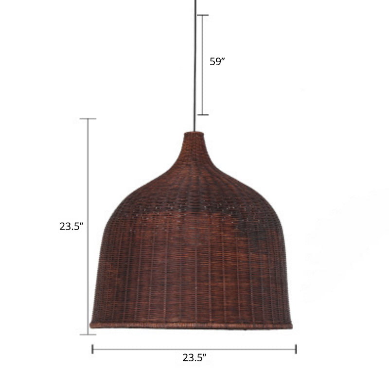 Basket Suspension Lighting Minimalist Rattan 1��Head Restaurant Pendant Ceiling Light 23.5" Clearhalo 'Ceiling Lights' 'Pendant Lights' 'Pendants' Lighting' 2245747_6b7819f0-d410-443b-880a-016e064786ce