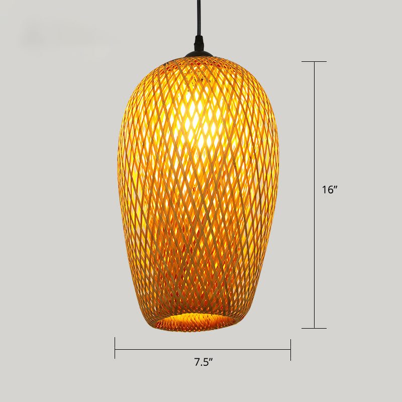 Handwoven Rattan Suspension Light Simplicity 1-Light Wood Pendant Lighting Fixture Wood E Clearhalo 'Ceiling Lights' 'Pendant Lights' 'Pendants' Lighting' 2245779_16b09940-fd07-4897-a0e1-a47f97a37724
