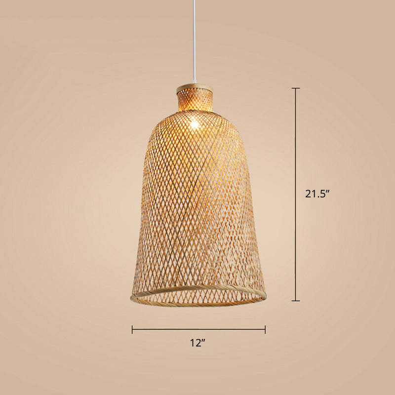 Chinese Style Handmade Ceiling Light Bamboo Single Restaurant Hanging Pendant Light in Wood Wood C Clearhalo 'Ceiling Lights' 'Pendant Lights' 'Pendants' Lighting' 2245800_453934c0-e040-4400-987c-4e84a1499bbd