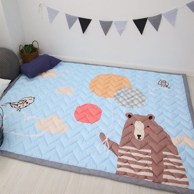 Simple Cartoon Rug Multi Colored Polypropylene Area Carpet Pet Friendly Non-Slip Backing Rug for Kids Light Blue 4'7" x 6'5" Clearhalo 'Area Rug' 'Rug' 2245928