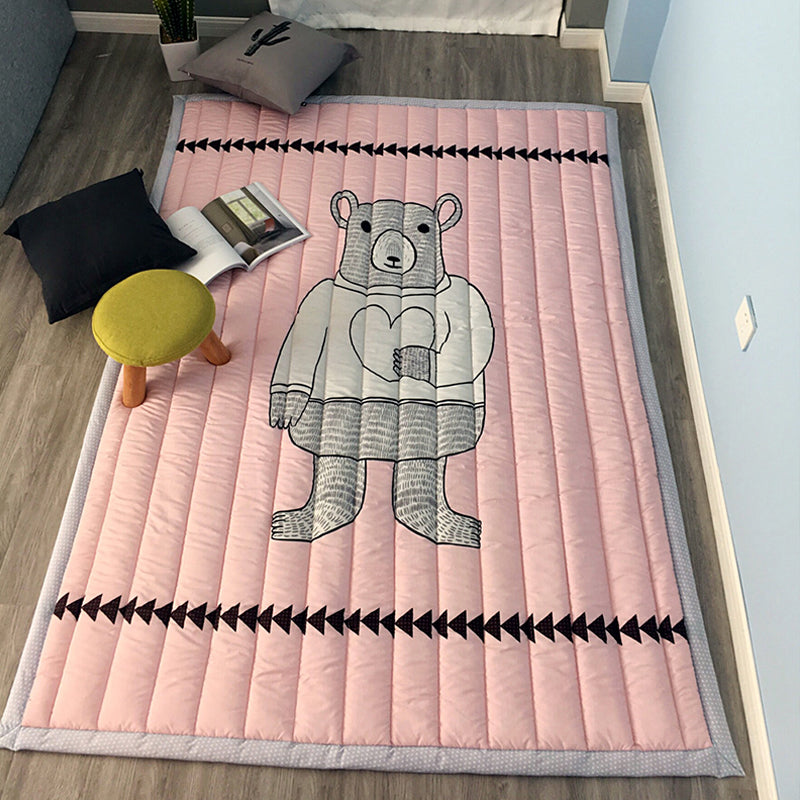Simple Cartoon Rug Multi Colored Polypropylene Area Carpet Pet Friendly Non-Slip Backing Rug for Kids Orange Pink 4'7" x 6'5" Clearhalo 'Area Rug' 'Rug' 2245929