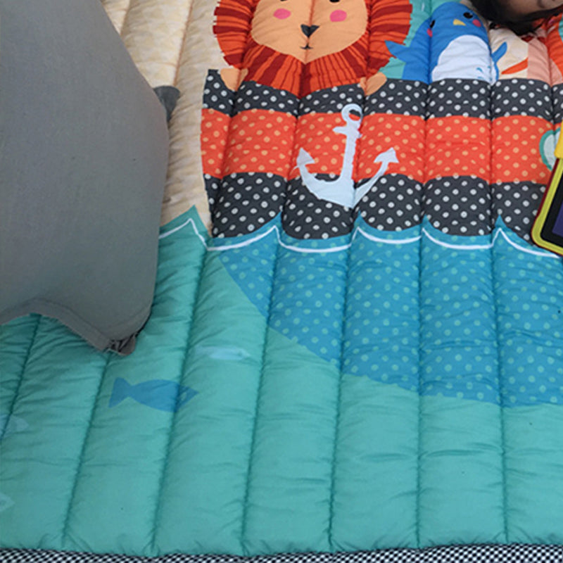 Simple Cartoon Rug Multi Colored Polypropylene Area Carpet Pet Friendly Non-Slip Backing Rug for Kids Lake Green 4'7" x 6'5" Clearhalo 'Area Rug' 'Rug' 2245932