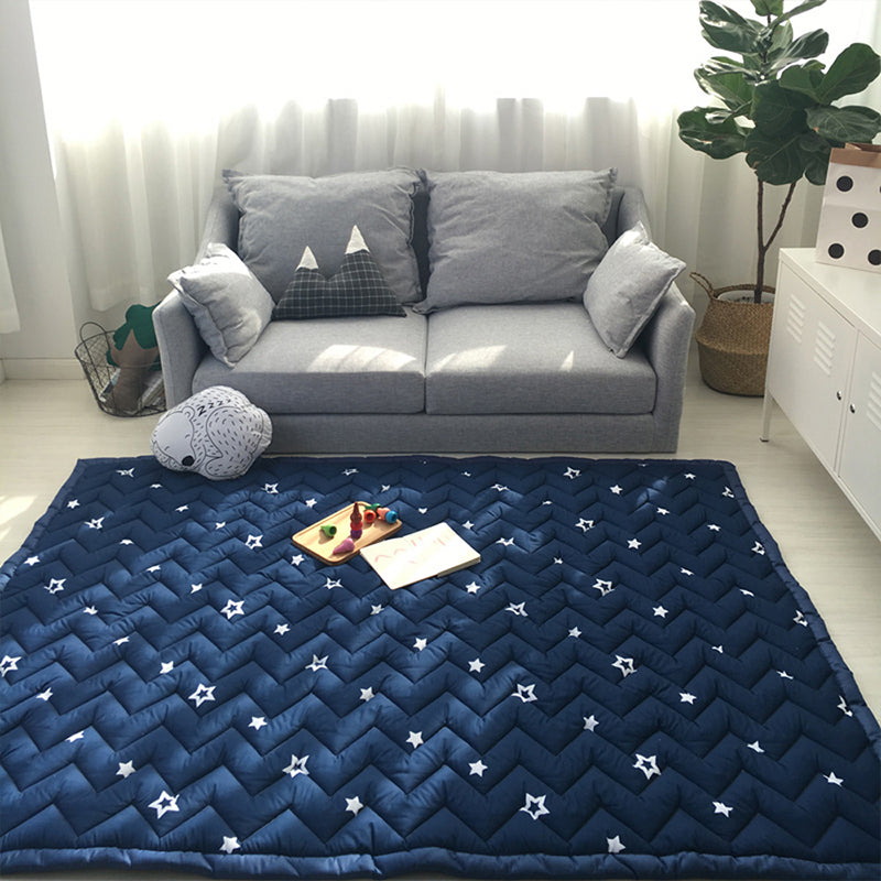 Simple Cartoon Rug Multi Colored Polypropylene Area Carpet Pet Friendly Non-Slip Backing Rug for Kids Navy 4'7" x 6'5" Clearhalo 'Area Rug' 'Rug' 2245937