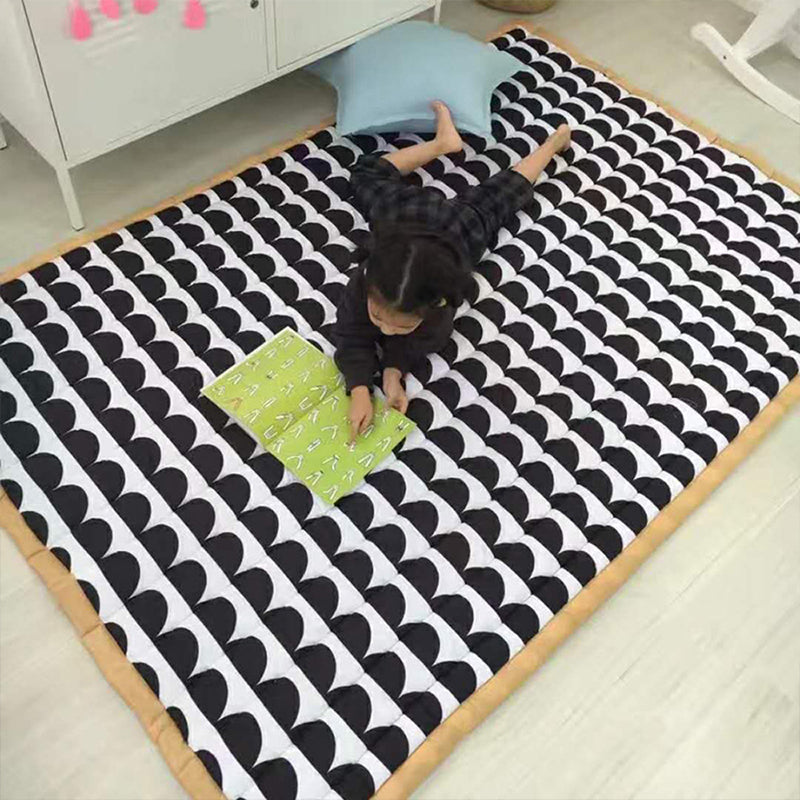 Simple Cartoon Rug Multi Colored Polypropylene Area Carpet Pet Friendly Non-Slip Backing Rug for Kids Black-White 4'7" x 6'5" Clearhalo 'Area Rug' 'Rug' 2245938