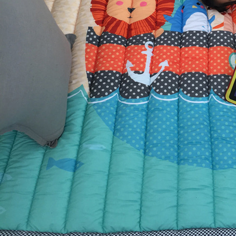 Comfort Childrens Room Rug Multicolored Space Printed Rug Non-Slip Backing Machine Washable Area Carpet Lake Green 4'7" x 6'5" Clearhalo 'Area Rug' 'Rug' 2245952