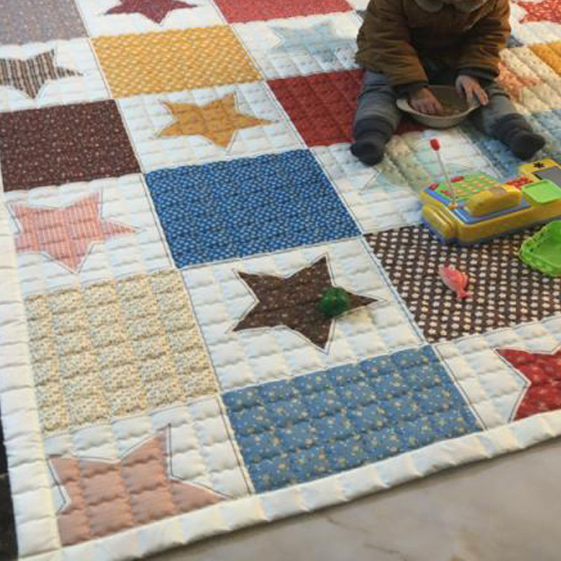 Comfort Childrens Room Rug Multicolored Space Printed Rug Non-Slip Backing Machine Washable Area Carpet Yellow 4'7" x 6'5" Clearhalo 'Area Rug' 'Rug' 2245953