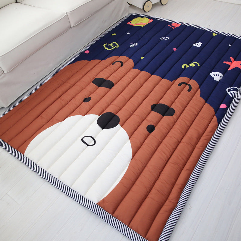 Comfort Childrens Room Rug Multicolored Space Printed Rug Non-Slip Backing Machine Washable Area Carpet Brown 4'7" x 6'5" Clearhalo 'Area Rug' 'Rug' 2245959